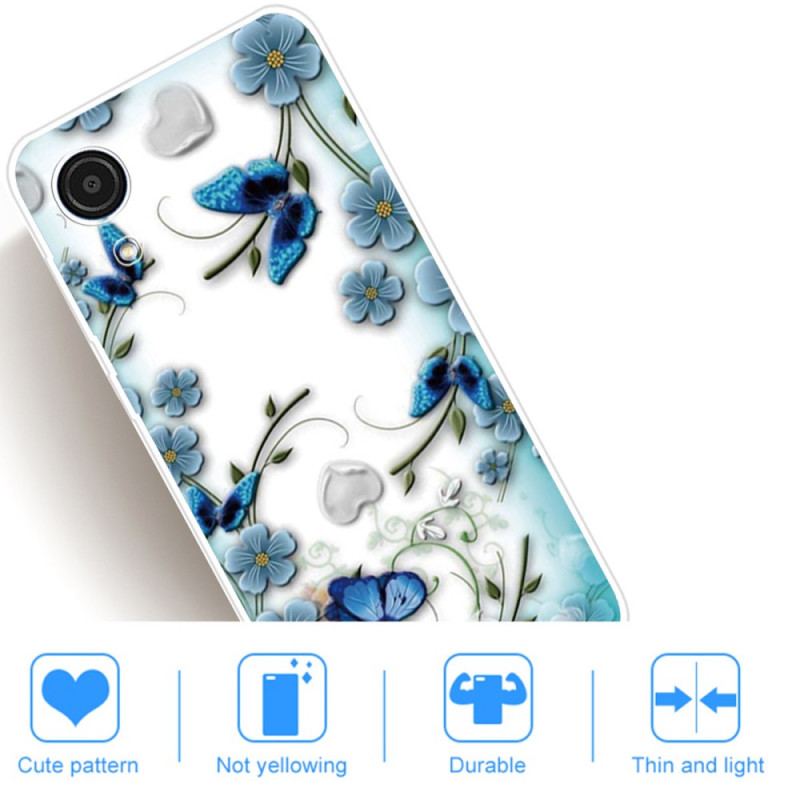 Capa Para Samsung Galaxy A03 Core Borboletas E Flores Retrô