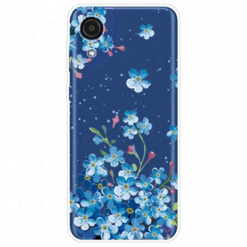 Capa Para Samsung Galaxy A03 Core Flores Azuis