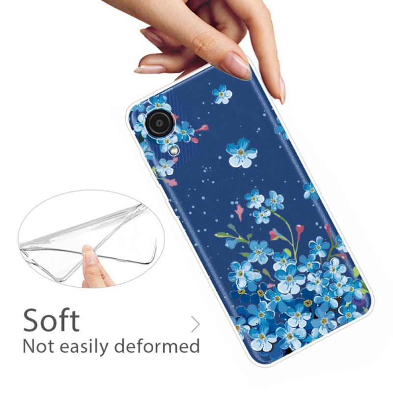 Capa Para Samsung Galaxy A03 Core Flores Azuis