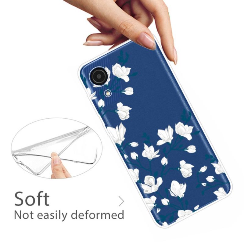 Capa Para Samsung Galaxy A03 Core Florzinhas Brancas