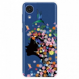 Capa Para Samsung Galaxy A03 Core Linda Cabeça De Flor