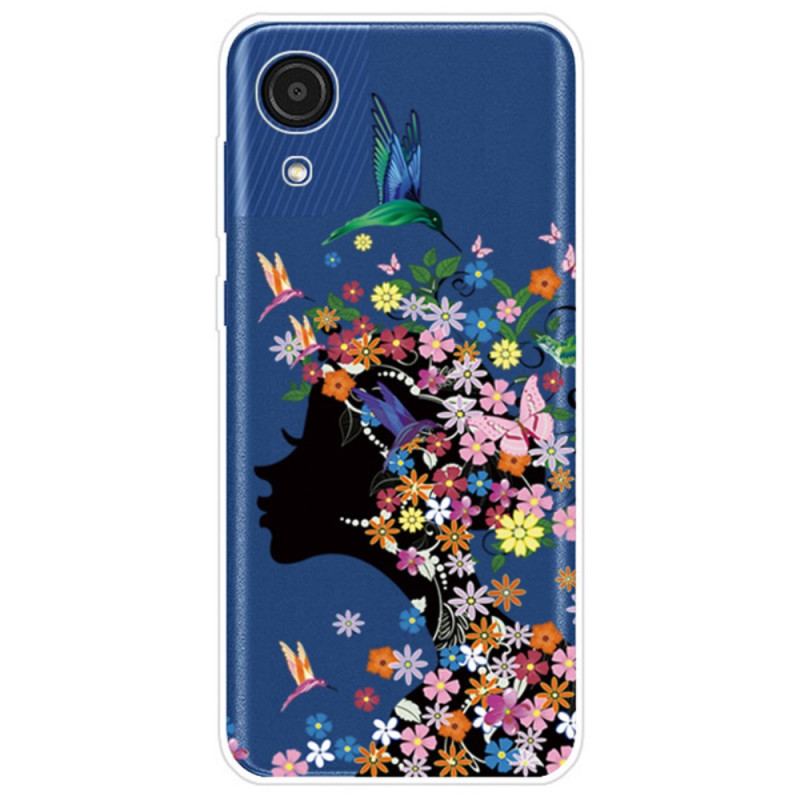 Capa Para Samsung Galaxy A03 Core Linda Cabeça De Flor