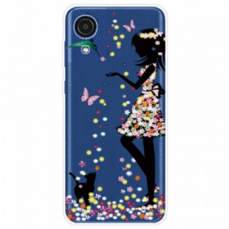 Capa Para Samsung Galaxy A03 Core Linda Cabeça De Flor