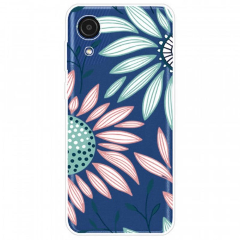 Capa Para Samsung Galaxy A03 Core Uma Flor Transparente