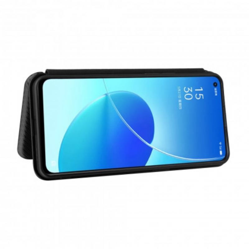 Capa De Celular Para Oppo Reno 6 5G Flip Silicone De Carbono Colorido