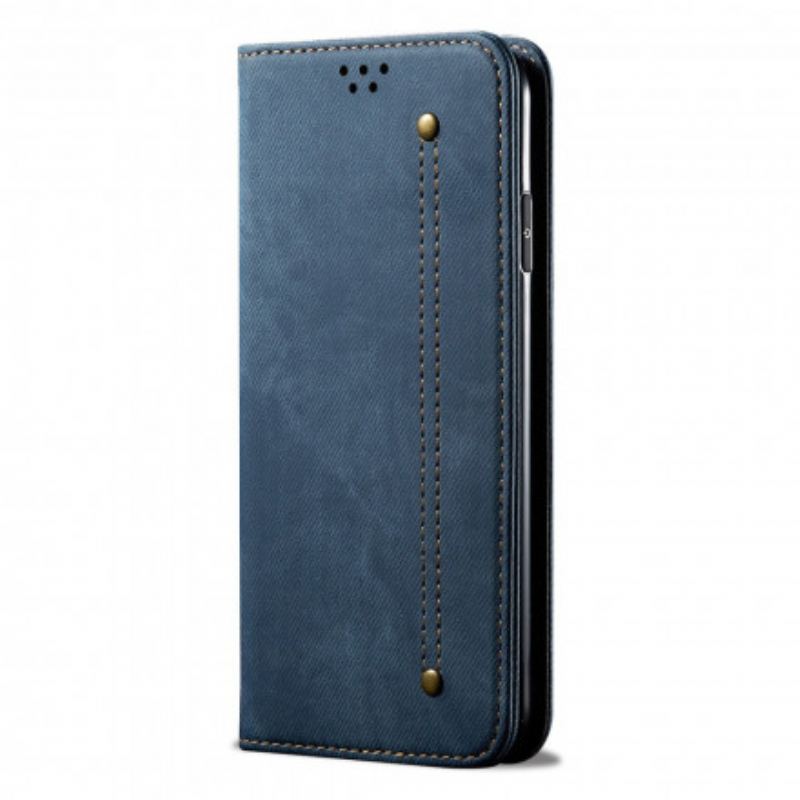 Capa De Celular Para Oppo Reno 6 5G Flip Tecido Jeans