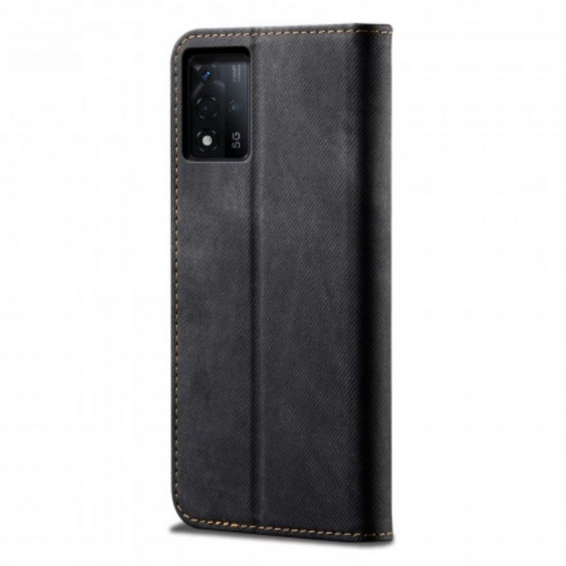 Capa De Celular Para Oppo Reno 6 5G Flip Tecido Jeans