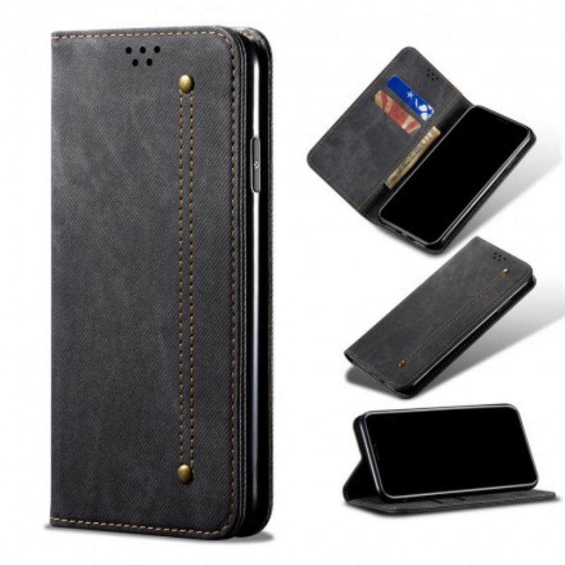 Capa De Celular Para Oppo Reno 6 5G Flip Tecido Jeans