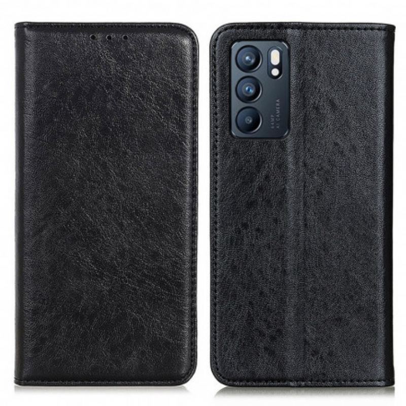 Capa De Celular Para Oppo Reno 6 5G Flip Textura De Couro