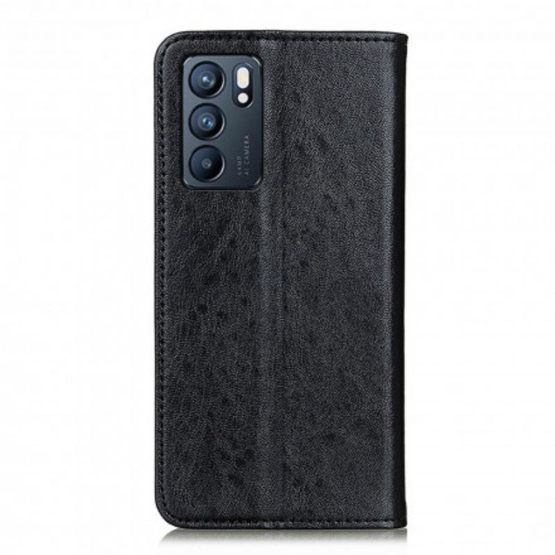 Capa De Celular Para Oppo Reno 6 5G Flip Textura De Couro