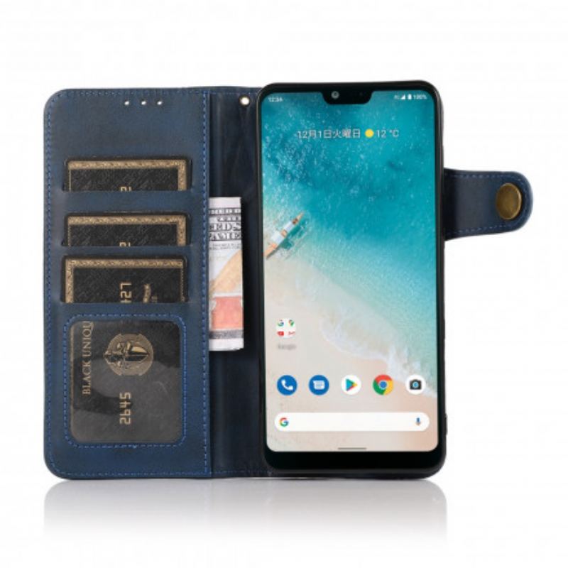 Capa De Couro Para Oppo Reno 6 5G Botão Magnético Khazneh