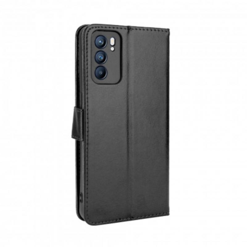 Capa De Couro Para Oppo Reno 6 5G Couro Falso Chamativo