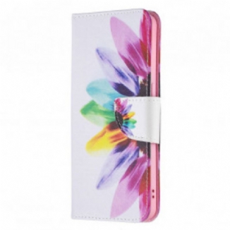 Capa De Couro Para Oppo Reno 6 5G Flor Aquarela