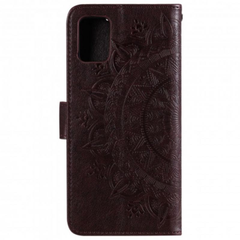 Capa De Couro Para Oppo Reno 6 5G Mandala Do Sol