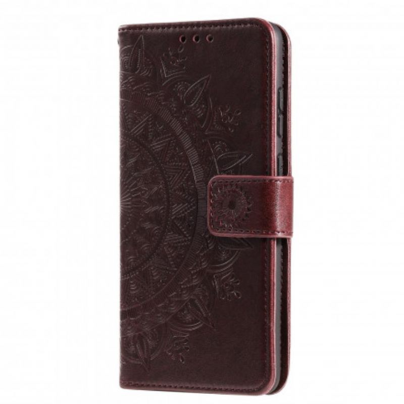 Capa De Couro Para Oppo Reno 6 5G Mandala Do Sol