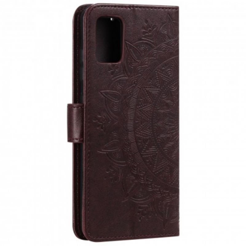 Capa De Couro Para Oppo Reno 6 5G Mandala Do Sol