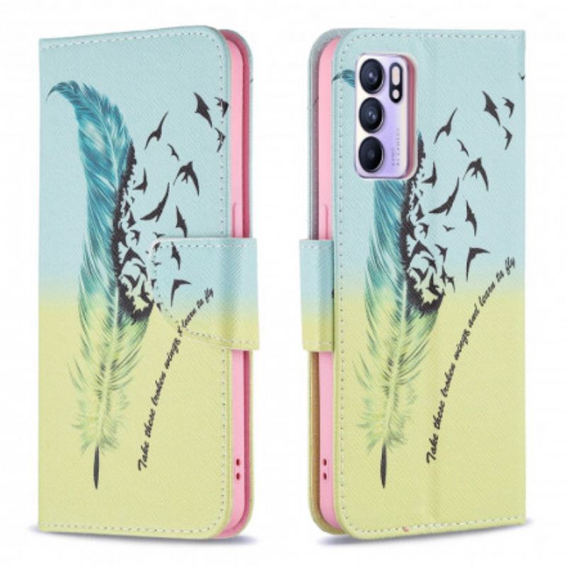 Capa Flip Para Oppo Reno 6 5G Aprender A Voar