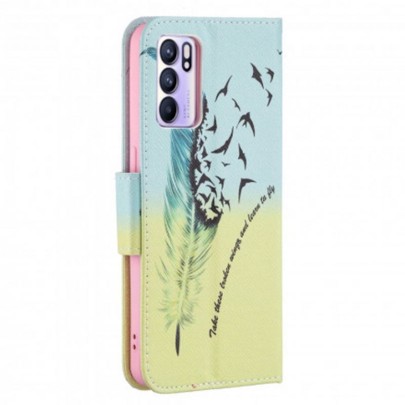 Capa Flip Para Oppo Reno 6 5G Aprender A Voar