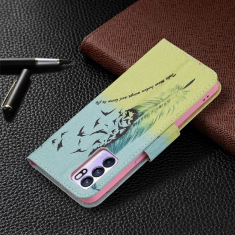 Capa Flip Para Oppo Reno 6 5G Aprender A Voar