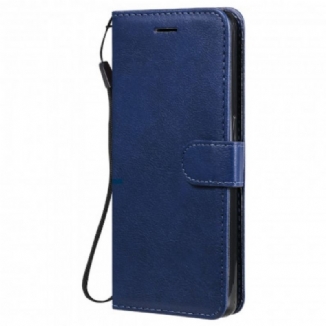 Capa Flip Para Oppo Reno 6 5G De Cordão Strappy Série De Cores Sólidas