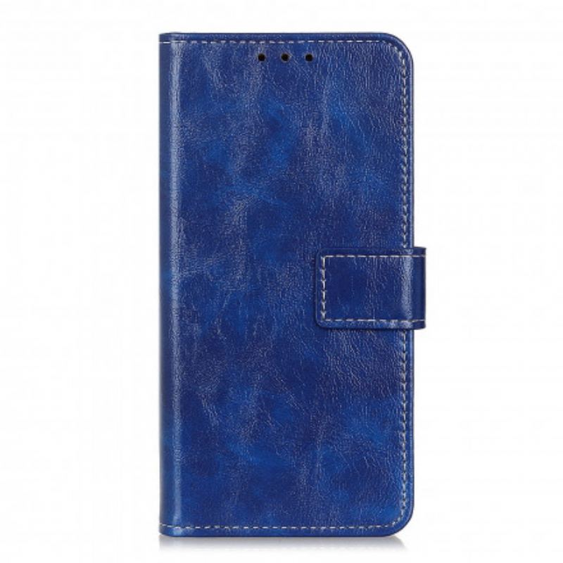 Capa Flip Para Oppo Reno 6 5G Costuras Brilhantes E Expostas