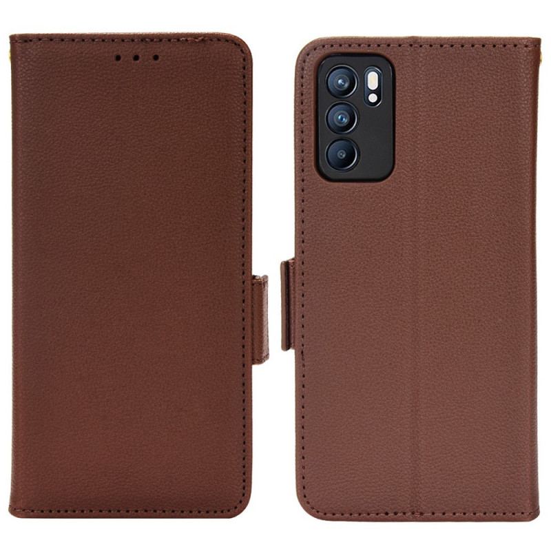 Capa Flip Para Oppo Reno 6 5G De Couro Aba Dupla Novas Cores