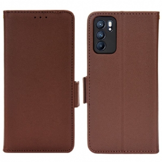 Capa Flip Para Oppo Reno 6 5G De Couro Aba Dupla Novas Cores