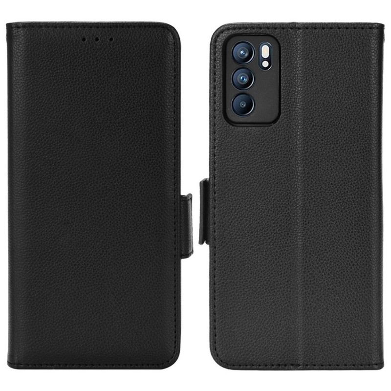 Capa Flip Para Oppo Reno 6 5G De Couro Aba Dupla Novas Cores