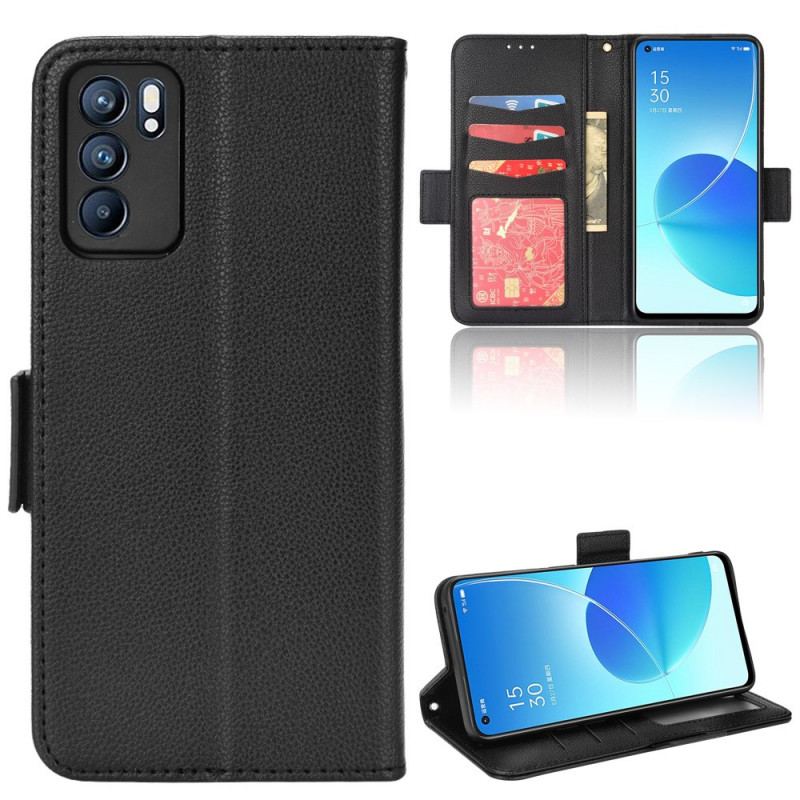 Capa Flip Para Oppo Reno 6 5G De Couro Aba Dupla Novas Cores