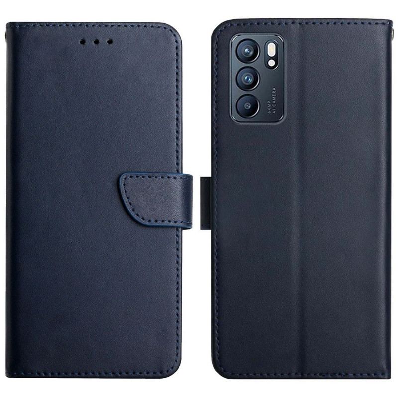 Capa Flip Para Oppo Reno 6 5G Couro Napa Genuíno