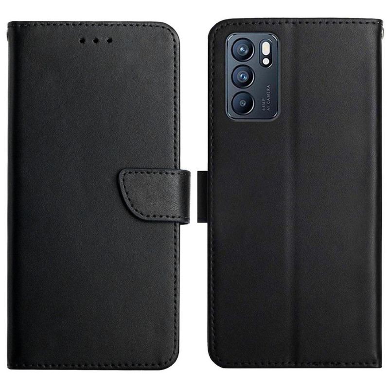 Capa Flip Para Oppo Reno 6 5G Couro Napa Genuíno