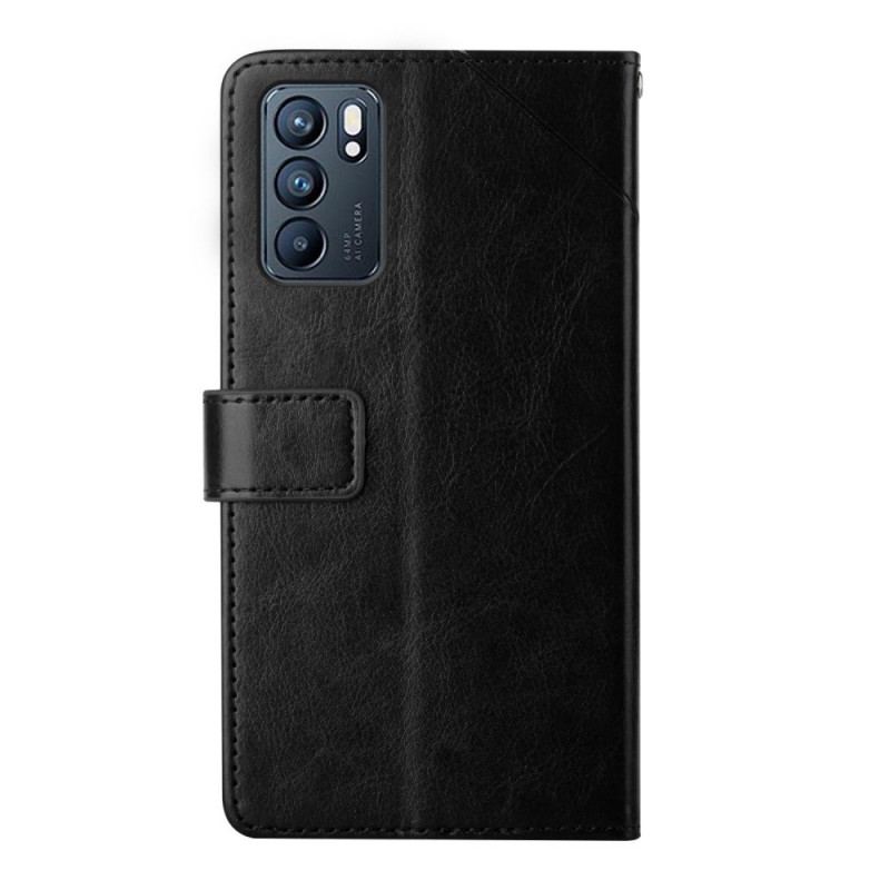 Capa Flip Para Oppo Reno 6 5G Estilo Couro Geo Y Design