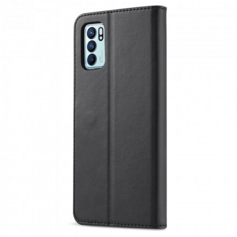 Capa Flip Para Oppo Reno 6 5G Lc.imeeke Efeito Couro