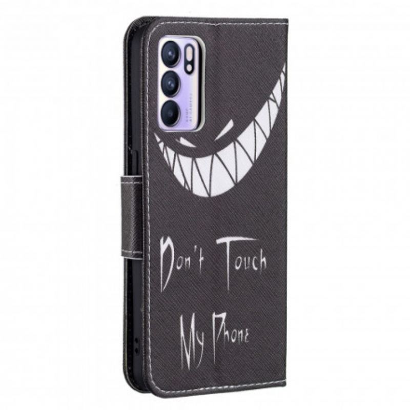 Capa Flip Para Oppo Reno 6 5G Telefone Do Diabo