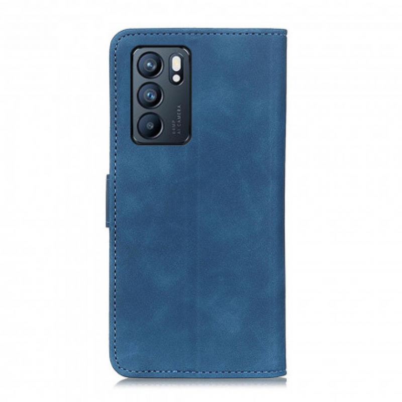 Capa Folio Para Oppo Reno 6 5G Efeito Couro Vintage Khazneh