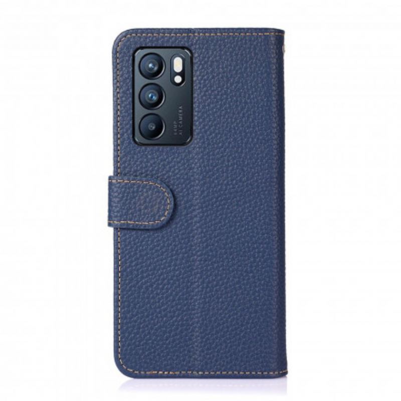 Capa Folio Para Oppo Reno 6 5G Khazneh Lichia Couro