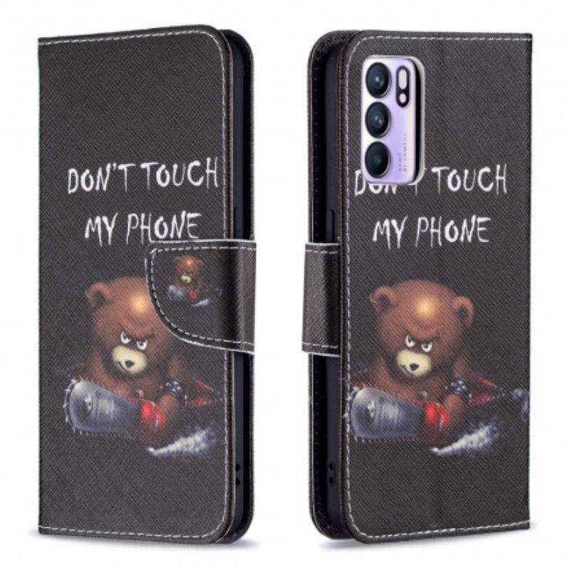 Capa Folio Para Oppo Reno 6 5G Urso Perigoso