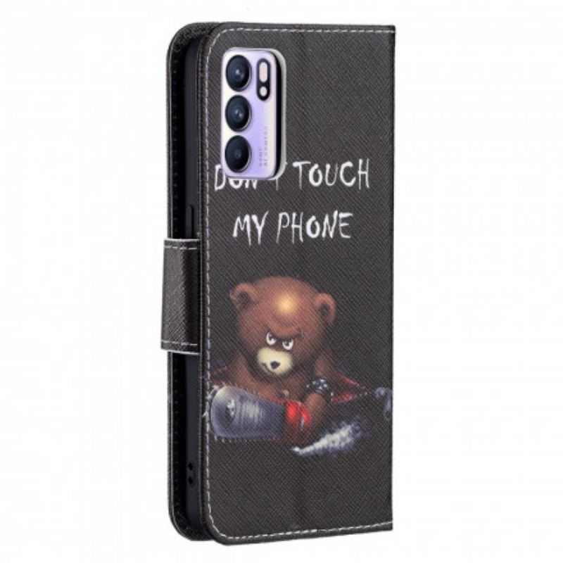 Capa Folio Para Oppo Reno 6 5G Urso Perigoso