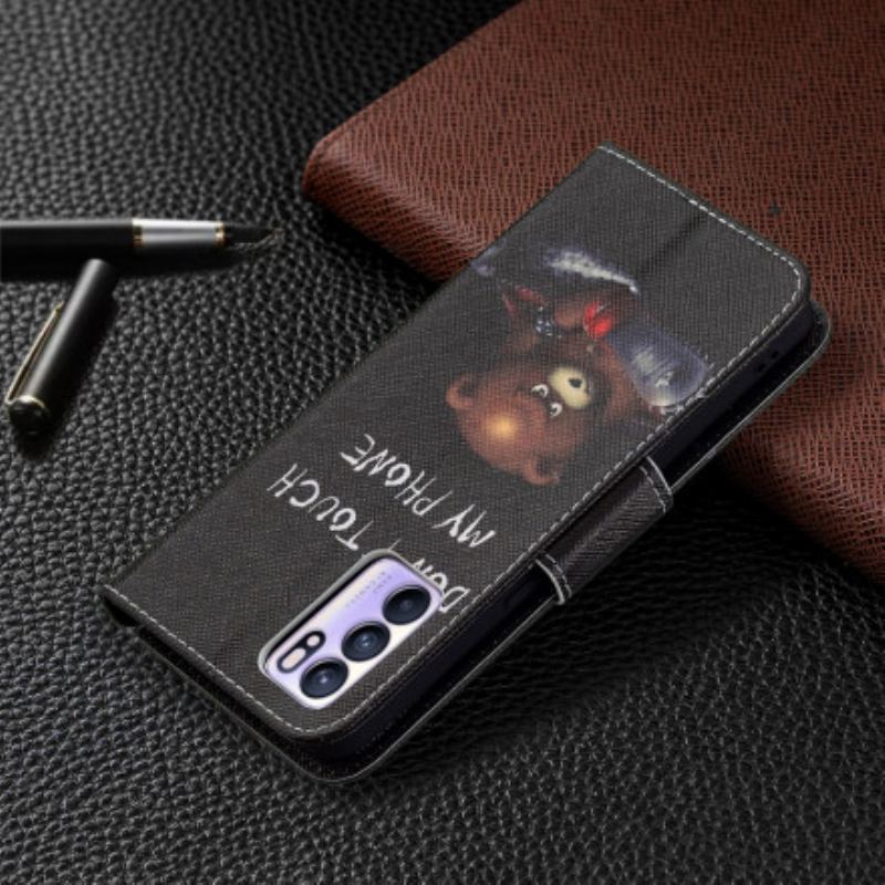 Capa Folio Para Oppo Reno 6 5G Urso Perigoso