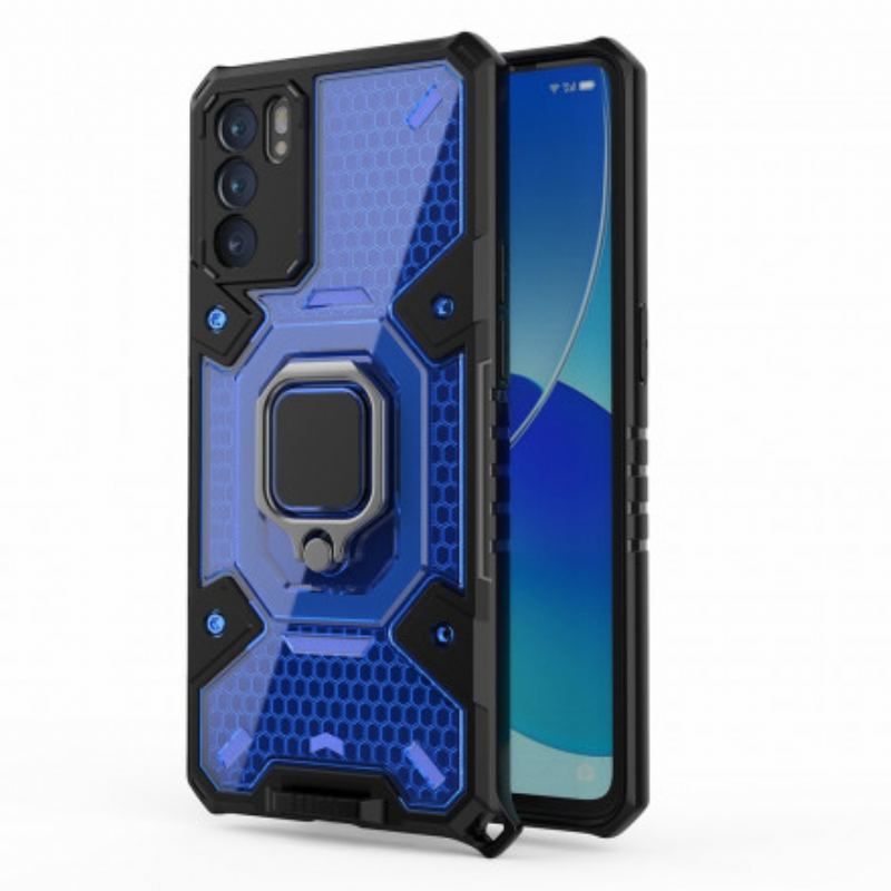 Capa Para Oppo Reno 6 5G Favo De Mel Com Anel