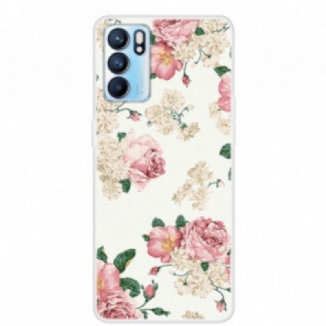 Capa Para Oppo Reno 6 5G Flores Da Liberdade Sem Costura