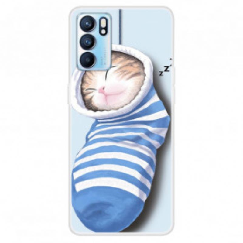 Capa Para Oppo Reno 6 5G Gatinho Dormindo