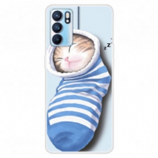 Capa Para Oppo Reno 6 5G Gatinho Dormindo