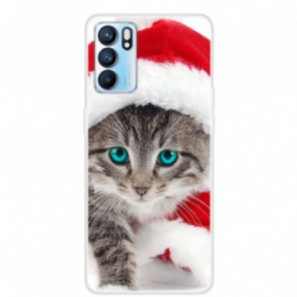 Capa Para Oppo Reno 6 5G Gato De Natal