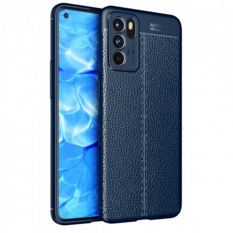 Capa Para Oppo Reno 6 5G Litchi Efeito Couro