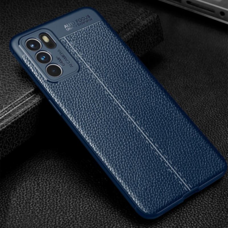 Capa Para Oppo Reno 6 5G Litchi Efeito Couro