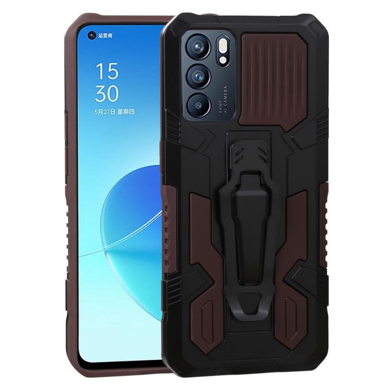 Capa Para Oppo Reno 6 5G Robô Com Clipe De Cinto