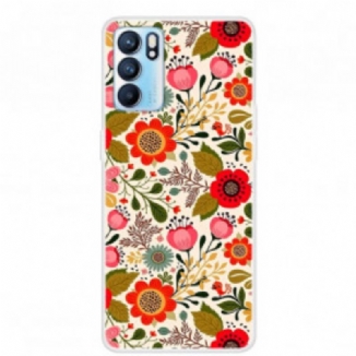 Capa Para Oppo Reno 6 5G Tapeçaria Floral