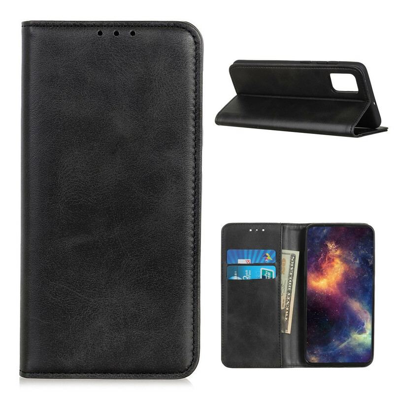 Capa De Celular Para Poco M3 Flip Couro Rachado Elegância