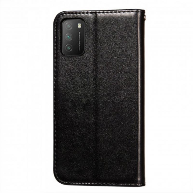 Capa Flip Para Poco M3 Estilo De Couro Monocromático